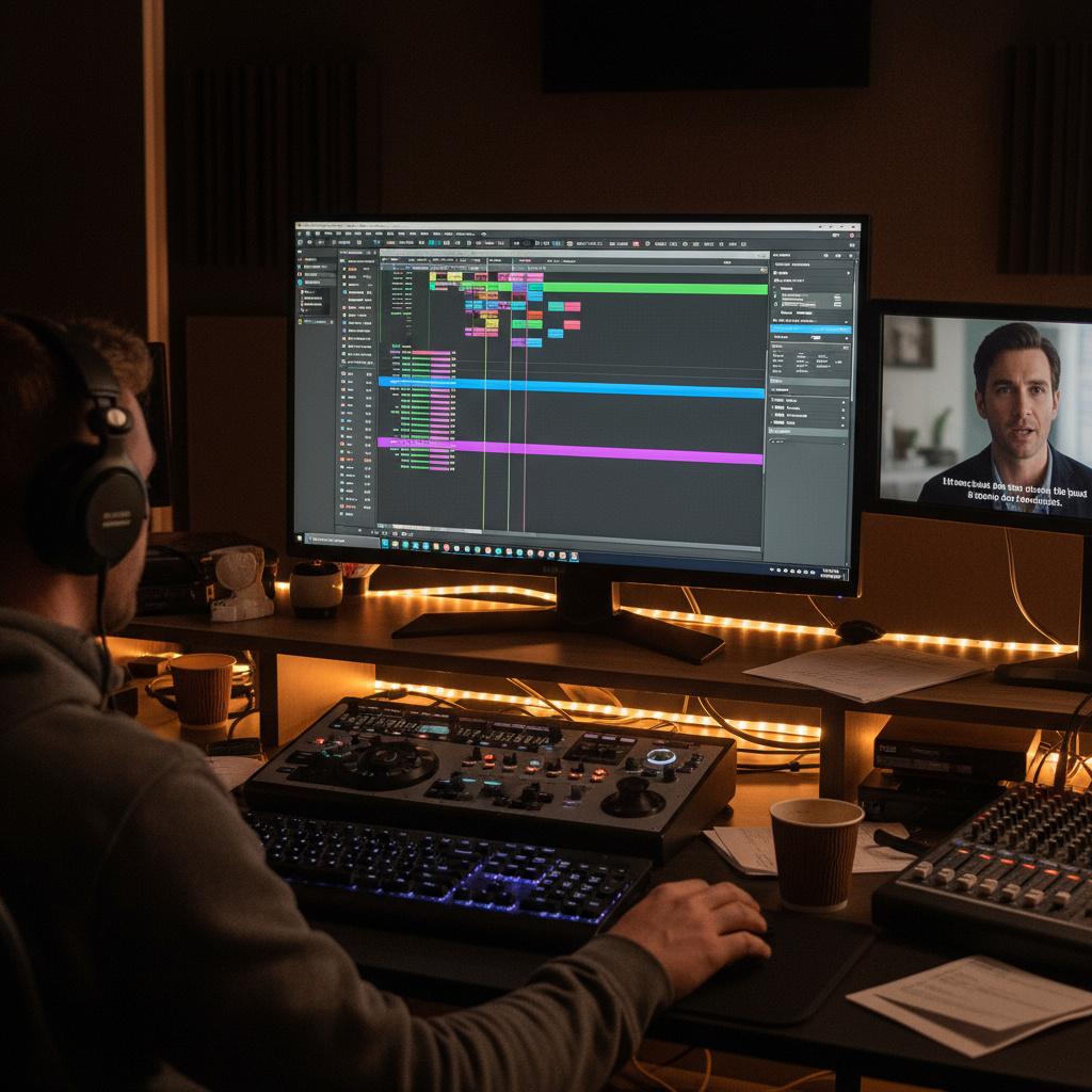 Videoschnitt eines Showreels in professioneller Postproduktion